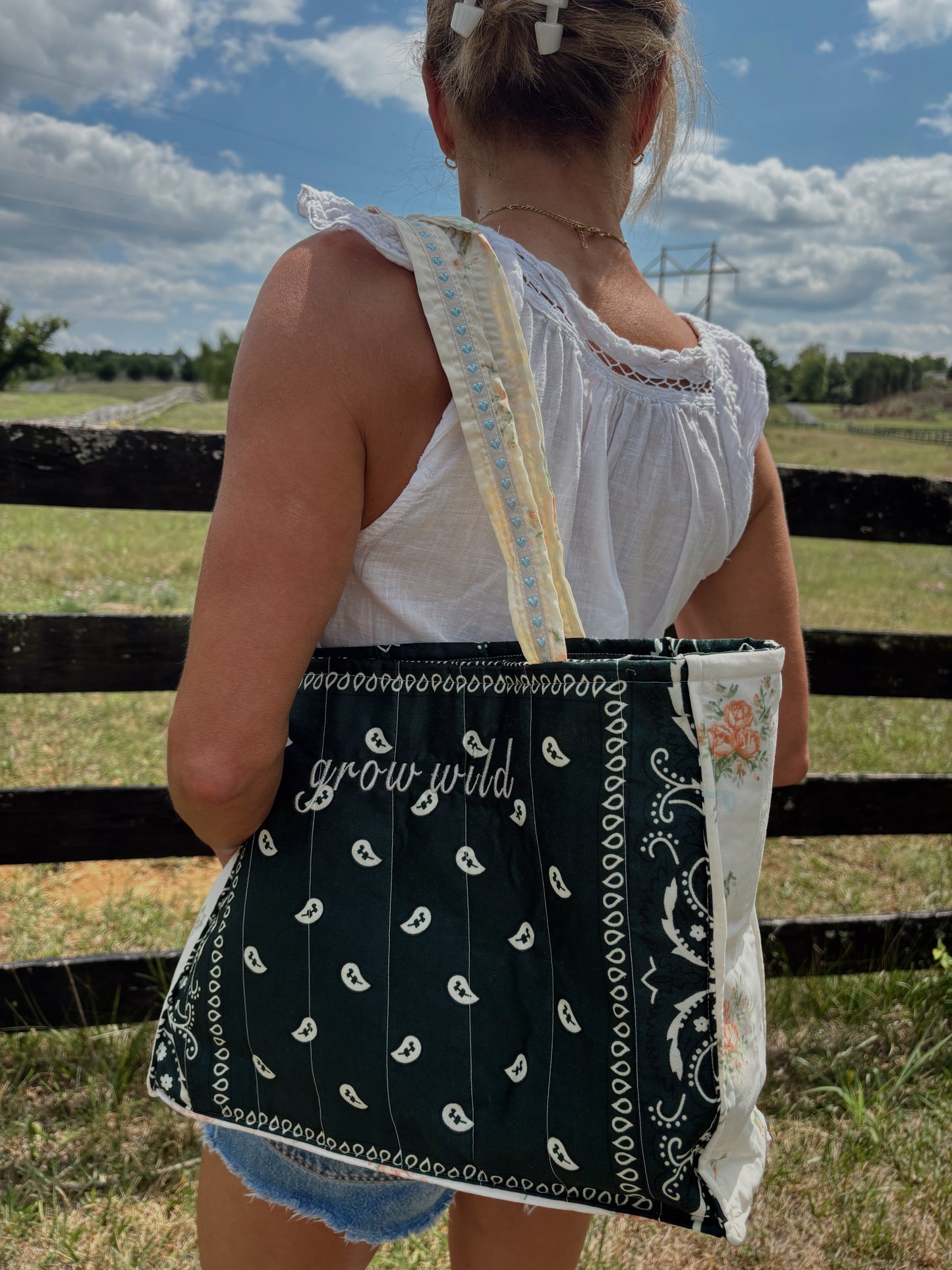 Grow Wild Boxy Bandana Tote