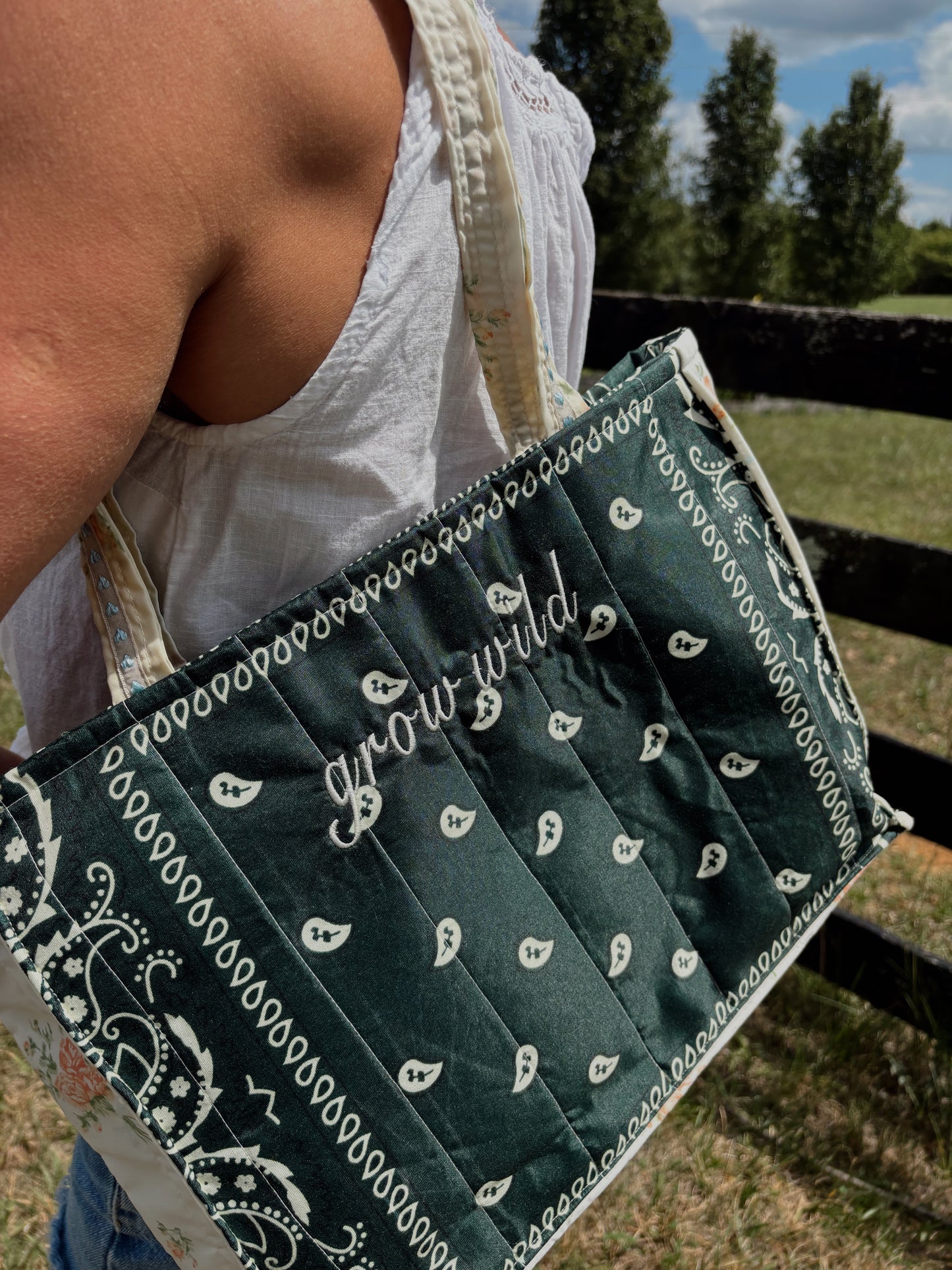 Grow Wild Boxy Bandana Tote