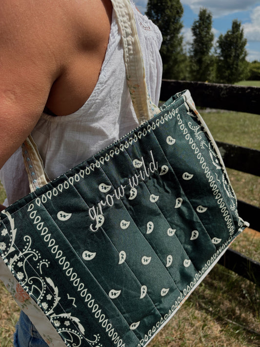 Grow Wild Boxy Bandana Tote