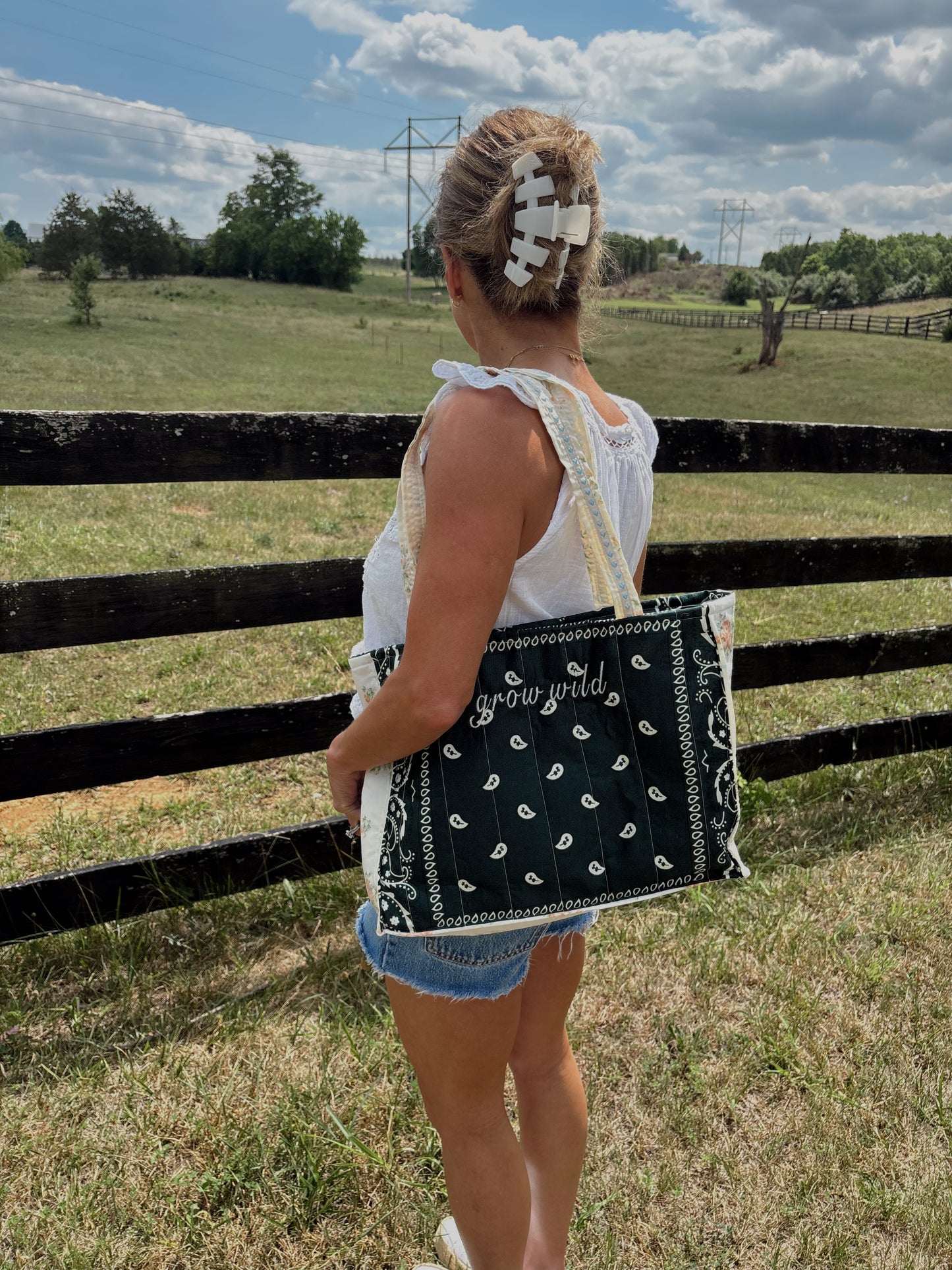Grow Wild Boxy Bandana Tote